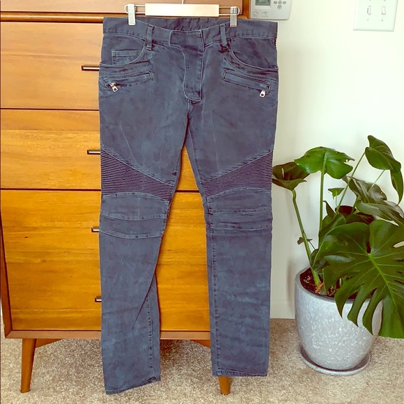mens balmain biker jeans